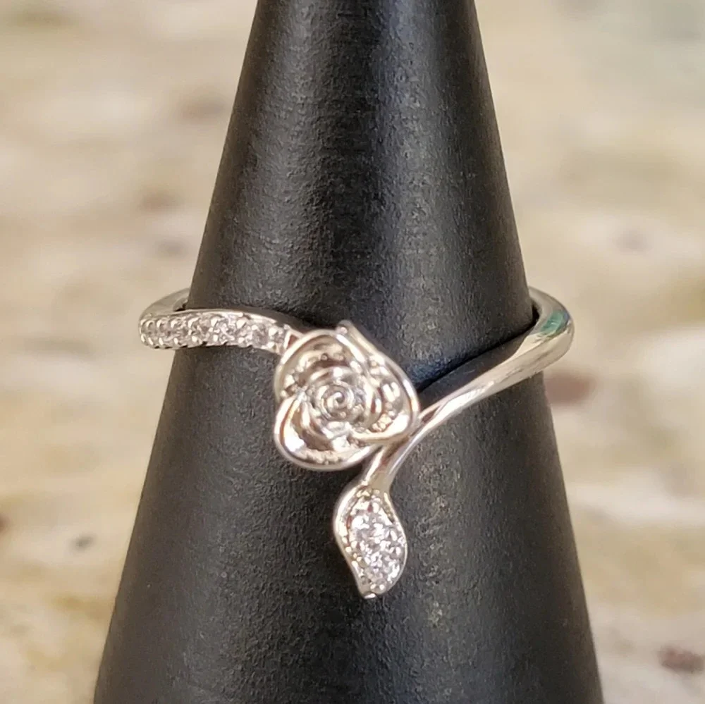 18K Gold Plated Rose Ring NEW